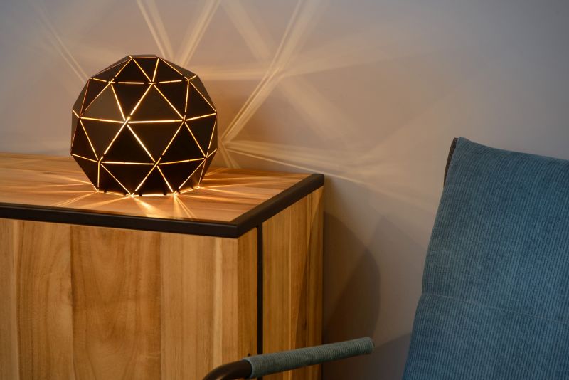 Lucide OTONA - Stolná lampa - Ø 25 cm - 1xE27 - Čierna